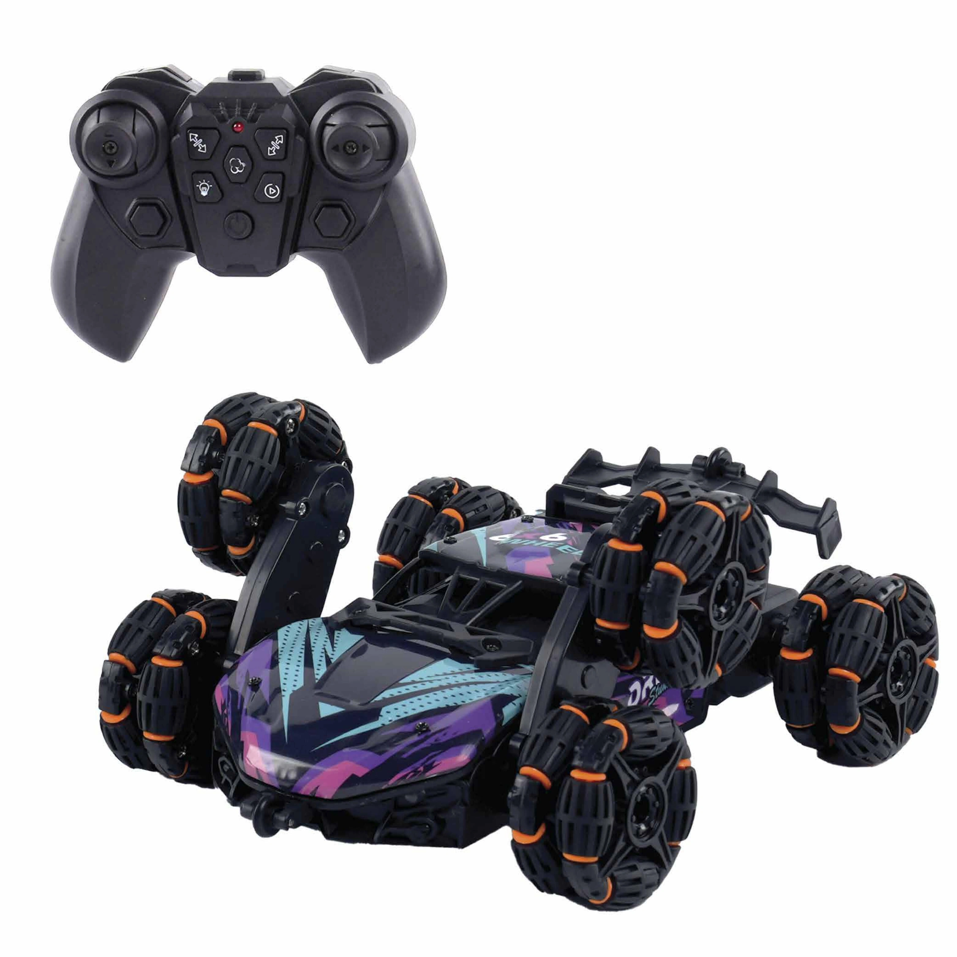 Unleash the Beast: 6WD Stunt Car with Water Spray! RC Buggy Fun - 360 Flips & Drifts! Purple Power!